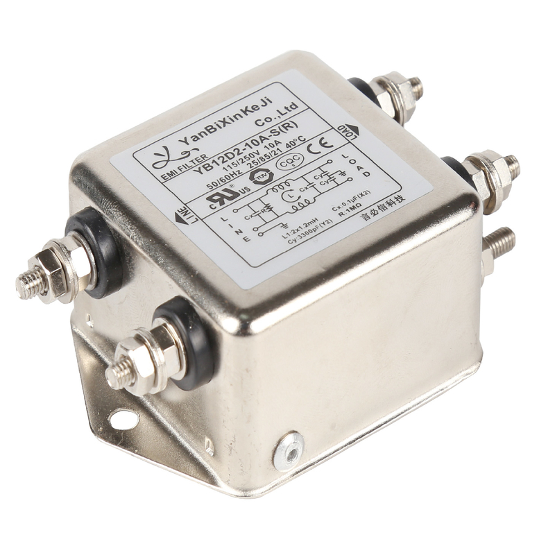 10A 2.5KW Filtr szumów zasilania prądem zmiennym YB12D2 Jednofazowy filtr EMI do urządzeń domowych
