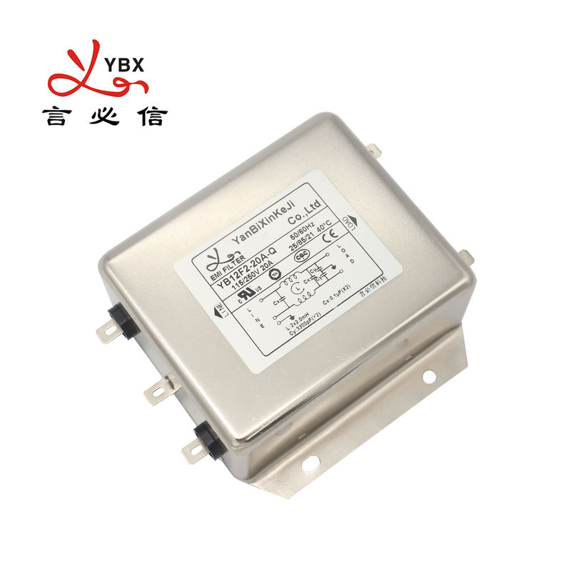 20A 250V dolnoprzepustowy filtr EMI jednofazowy filtr zasilania do serwomotoru