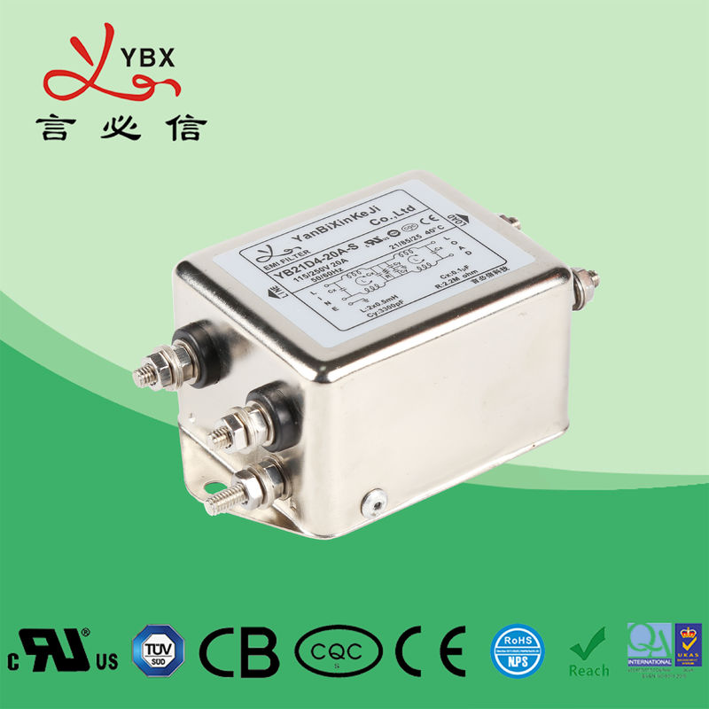 Przemysłowy filtr EMI EMC Power Line Wysoka wydajność YB22D4 20A 250VAC
