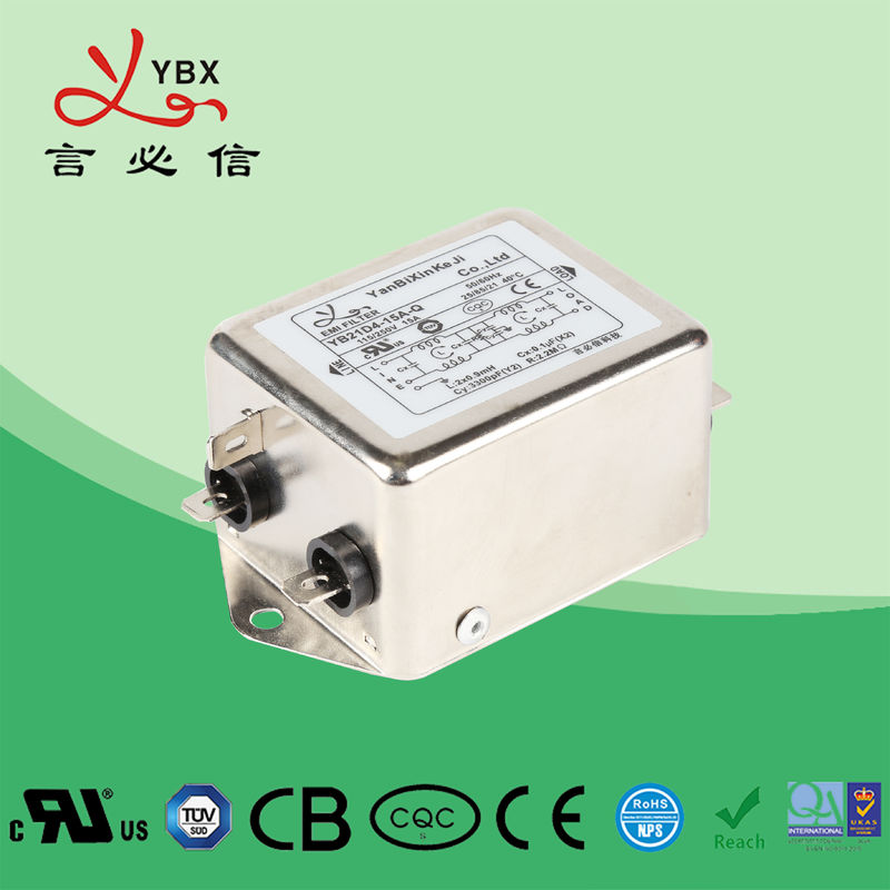 Przemysłowy filtr EMI EMC Power Line Wysoka wydajność YB22D4 20A 250VAC