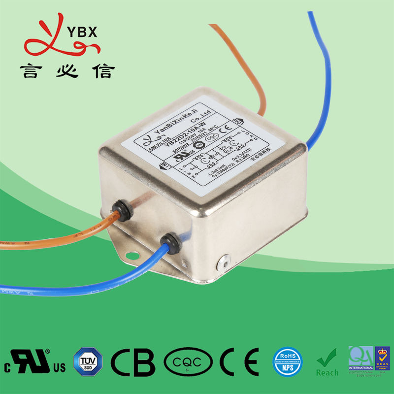 Wyposażenie Datacom Filtr szumów linii AC EMI EMC Obudowa metalowa 250V 250VAC
